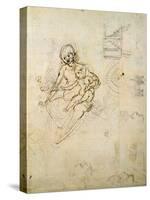 Studies for a Virgin and Child and of Heads in Profile and Machines, C.1478-80-Leonardo da Vinci-Stretched Canvas