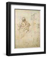 Studies for a Virgin and Child and of Heads in Profile and Machines, C.1478-80-Leonardo da Vinci-Framed Giclee Print