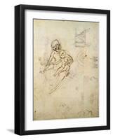 Studies for a Virgin and Child and of Heads in Profile and Machines, C.1478-80-Leonardo da Vinci-Framed Giclee Print