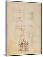 Studies for Architectural Composition in the Form of a Triumphal Arch, C.1516-Michelangelo Buonarroti-Mounted Giclee Print