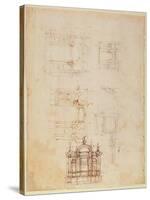 Studies for Architectural Composition in the Form of a Triumphal Arch, C.1516-Michelangelo Buonarroti-Stretched Canvas