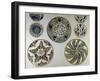 Studies for Ceramic Plates and Cups with Plant Motifs Decorations, 1907-1909-Andre Metthey-Framed Giclee Print