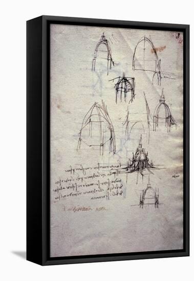 Studies for Lantern of Cathedral, from Codex Trivulzianus, 1478-1490-Leonardo da Vinci-Framed Stretched Canvas