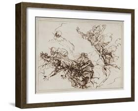 Studies for the Death of Empedocles, after 1666-Salvator Rosa-Framed Giclee Print