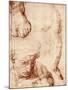 Studies for the Figure of the Cross-Bearer in the Last Judgement, Sistine Chapel, Rome, 1913-Michelangelo Buonarroti-Mounted Giclee Print