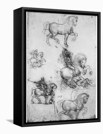 Studies for the Trivulzio Monument, C1508-Leonardo da Vinci-Framed Stretched Canvas