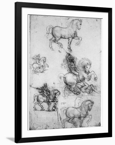 Studies for the Trivulzio Monument, C1508-Leonardo da Vinci-Framed Giclee Print