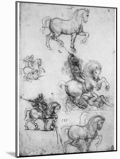 Studies for the Trivulzio Monument, C1508-Leonardo da Vinci-Mounted Giclee Print