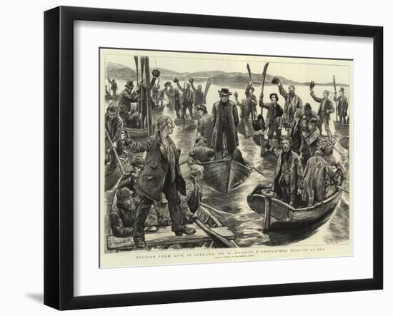 Studies from Life in Ireland, No X, Holding a Proclaimed Meeting at Sea-Charles Paul Renouard-Framed Giclee Print