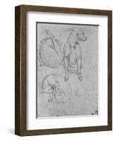 'Studies of a Dog and of a Cat', c1480 (1945)-Leonardo Da Vinci-Framed Giclee Print