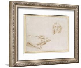 Studies of a Head and a Hand-Pietro Perugino-Framed Giclee Print