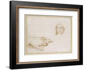 Studies of a Head and a Hand-Pietro Perugino-Framed Giclee Print