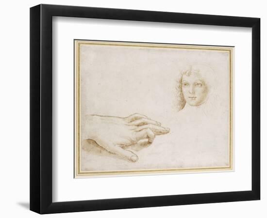 Studies of a Head and a Hand-Pietro Perugino-Framed Giclee Print