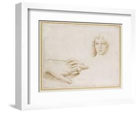 Studies of a Head and a Hand-Pietro Perugino-Framed Giclee Print