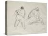 Studies of a Male and a Female Harvester-Camille Pissarro-Stretched Canvas