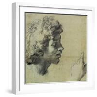 Studies of a Mans Head and Hand-null-Framed Giclee Print