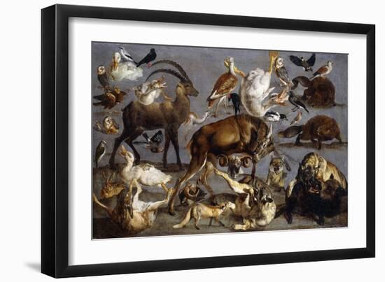 Studies of a Red Deer, an Ibex, a Wild Boar, Three Wolves, Two Beavers, Two Hares, a Fox, Four…-Carl Borromaus Andreas Ruthart-Framed Giclee Print