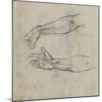 Studies of an Outstretched Arm for the Fresco the Drunkenness of Noah, C.1508-Michelangelo Buonarroti-Mounted Giclee Print