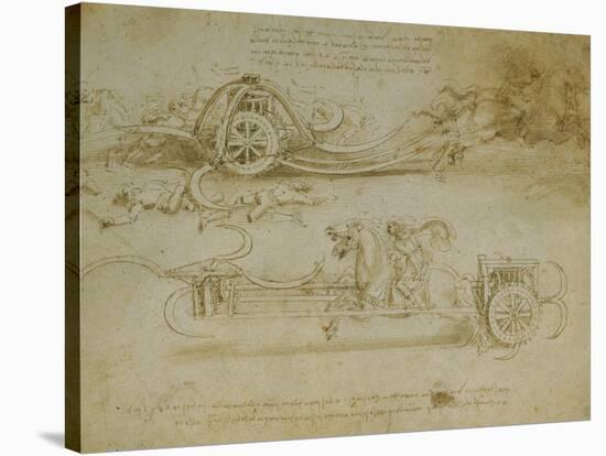 Studies of Assault Wagons Fitted with Scythes-Leonardo da Vinci-Stretched Canvas