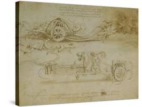 Studies of Assault Wagons Fitted with Scythes-Leonardo da Vinci-Stretched Canvas