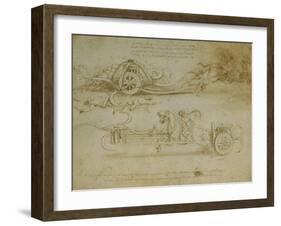 Studies of Assault Wagons Fitted with Scythes-Leonardo da Vinci-Framed Giclee Print