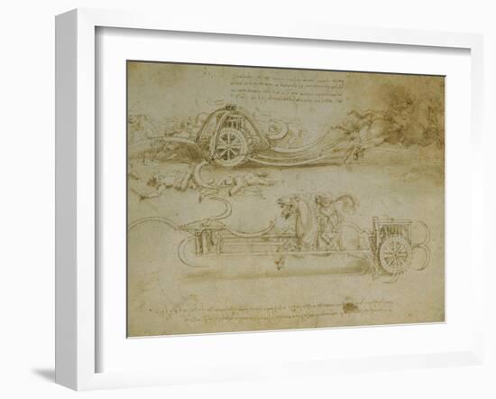 Studies of Assault Wagons Fitted with Scythes-Leonardo da Vinci-Framed Giclee Print