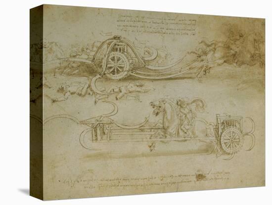 Studies of Assault Wagons Fitted with Scythes-Leonardo da Vinci-Stretched Canvas