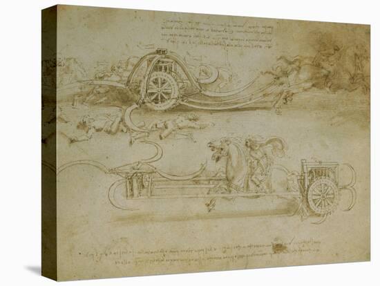 Studies of Assault Wagons Fitted with Scythes-Leonardo da Vinci-Stretched Canvas