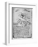 'Studies of Birds in Flight When Rising and Circling', 1928-Leonardo Da Vinci-Framed Giclee Print
