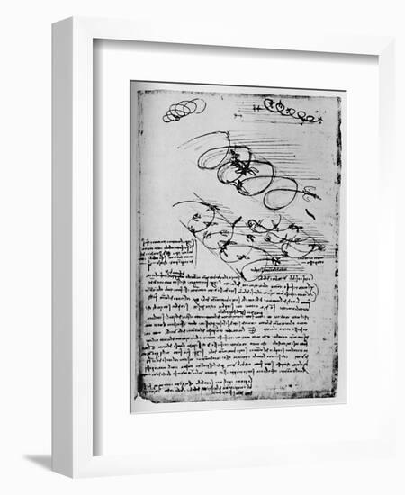 'Studies of Birds in Flight When Rising and Circling', 1928-Leonardo Da Vinci-Framed Giclee Print