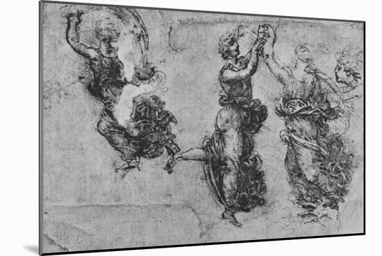 'Studies of Dancing Nymphs', c1480 (1945)-Leonardo Da Vinci-Mounted Giclee Print