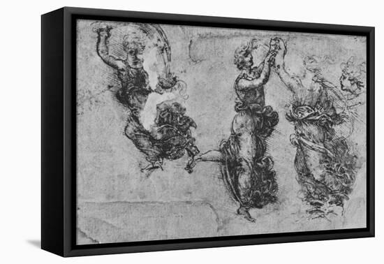 'Studies of Dancing Nymphs', c1480 (1945)-Leonardo Da Vinci-Framed Stretched Canvas