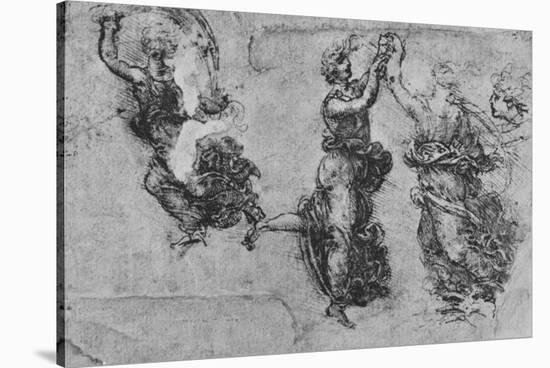 'Studies of Dancing Nymphs', c1480 (1945)-Leonardo Da Vinci-Stretched Canvas