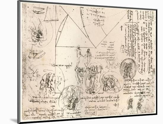 Studies of emblems, c1472-c1519 (1883)-Leonardo Da Vinci-Mounted Giclee Print