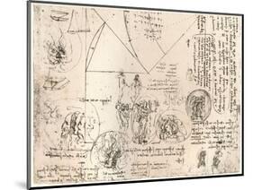 Studies of emblems, c1472-c1519 (1883)-Leonardo Da Vinci-Mounted Giclee Print