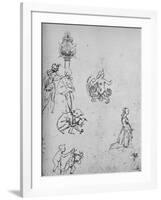 'Studies of Figures and of Decoration', c1480 (1945)-Leonardo Da Vinci-Framed Giclee Print