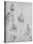 'Studies of Figures and of Decoration', c1480 (1945)-Leonardo Da Vinci-Stretched Canvas