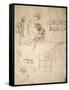 Studies of Figures and of Machinery-Leonardo da Vinci-Framed Stretched Canvas