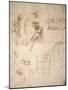 Studies of Figures and of Machinery-Leonardo da Vinci-Mounted Giclee Print
