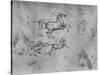 'Studies of Galloping Horses and a Head', c1480 (1945)-Leonardo Da Vinci-Stretched Canvas