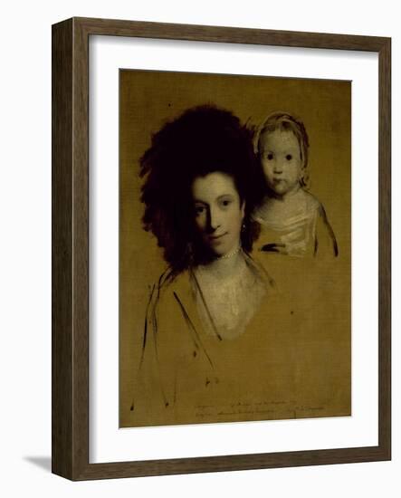 Studies of Georgiana, Duchess of Devonshire and Her Daughter Lady Georgiana Cavendish-Sir Joshua Reynolds-Framed Giclee Print