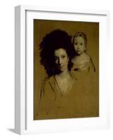 Studies of Georgiana, Duchess of Devonshire and Her Daughter Lady Georgiana Cavendish-Sir Joshua Reynolds-Framed Giclee Print