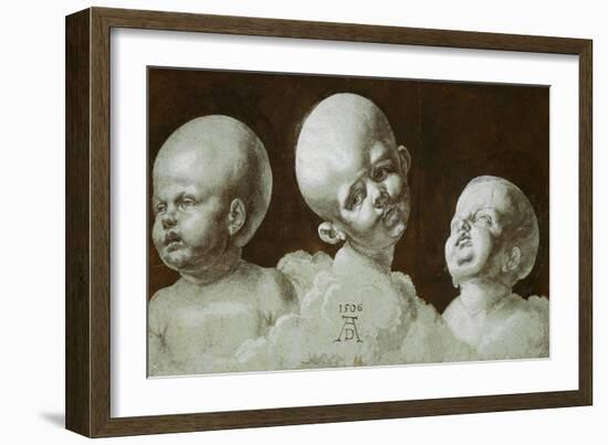 Studies of Heads, 1506, Drawing-Albrecht Dürer-Framed Giclee Print