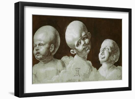 Studies of Heads, 1506, Drawing-Albrecht Dürer-Framed Giclee Print