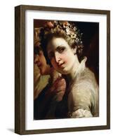 Studies of Heads of a Young Man and Girl-Gaetano Gandolfi-Framed Giclee Print
