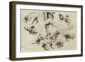 Studies of Masturbation, Plate 40 of 'Liebe-Mihaly von Zichy-Framed Giclee Print