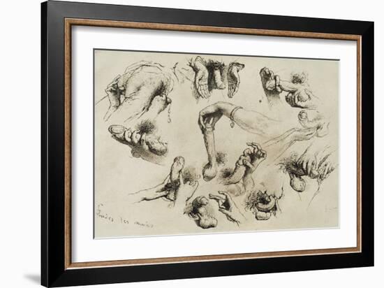 Studies of Masturbation, Plate 40 of 'Liebe-Mihaly von Zichy-Framed Giclee Print