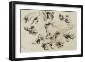 Studies of Masturbation, Plate 40 of 'Liebe-Mihaly von Zichy-Framed Giclee Print