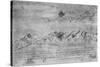 'Studies of Mountain Ranges', c1480 (1945)-Leonardo Da Vinci-Stretched Canvas