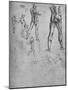 'Studies of Nude Soldier with Sword and Smaller Sketches', c1480 (1945)-Leonardo Da Vinci-Mounted Giclee Print